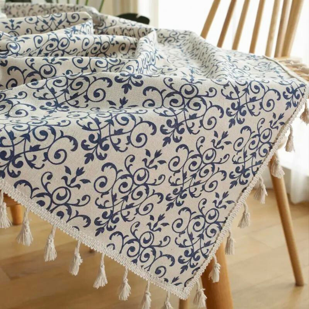 Cottage-Inspired Patterned Tablecloth