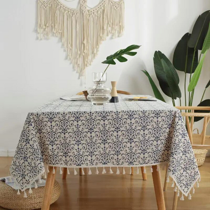 Cottage-Inspired Patterned Tablecloth