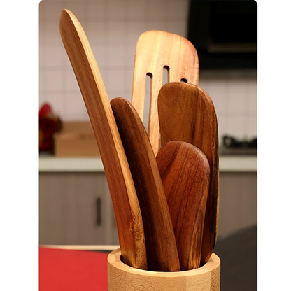 Teak Non-Stick Spatula Utensil Set